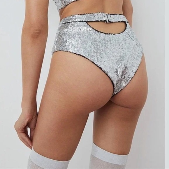NWOT FOR LOVE & LEMONS Sequin High Waisted Panty - Size XXS - Picture 3 of 7